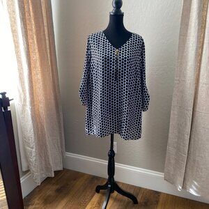 Black/White Polka Dot Blouse Plus Sz 18/20